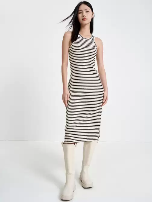 Knitted Striped Sheath Dress - image 5