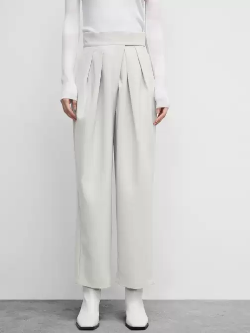 Women Pleated High-Rise Trousers - image 5