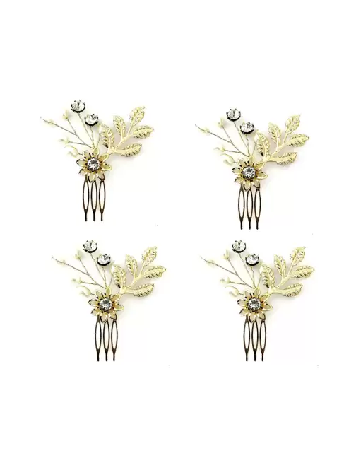 Women 4Pcs Floral Comb Pin - image 5