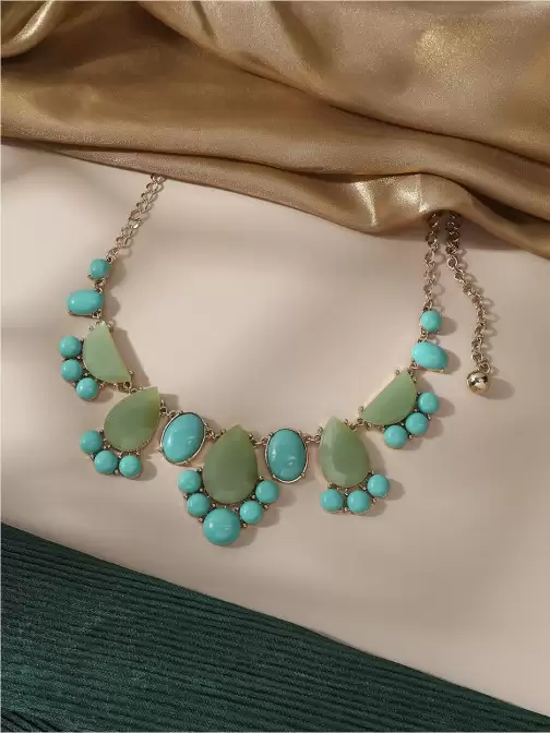 Gold-Plated Statement Necklace - image 5