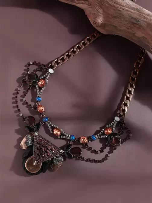 Gold-Plated Statement Necklace - image 5