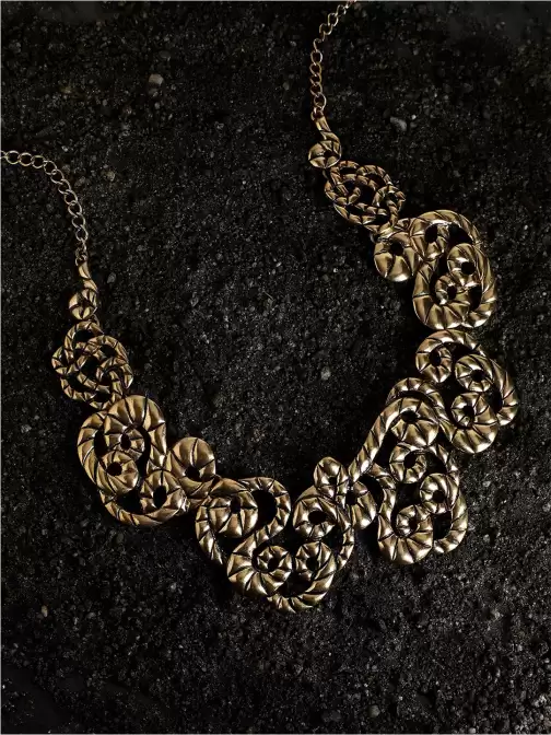 Gold-Plated Statement Necklace - image 5