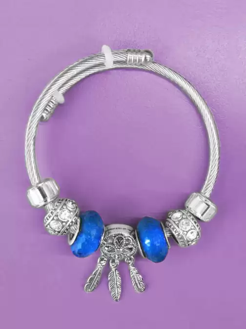 Women Silver-Plated Charm Bracelet - image 5