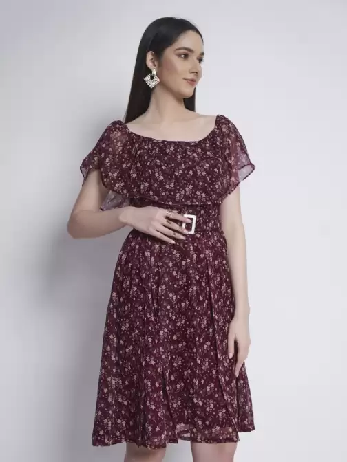 Printed Fit & Flare Dress - image 5