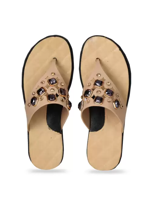 Women Embellished Thong Flip-Flops - image 5