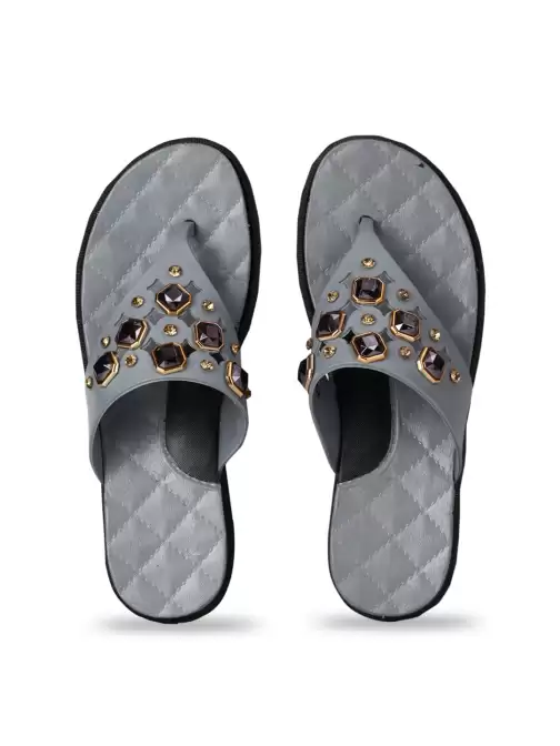 Women Embellished Thong Flip-Flops - image 5
