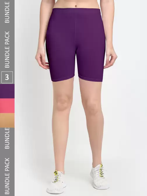Women Pack Of 3 Sports Shorts - image 5