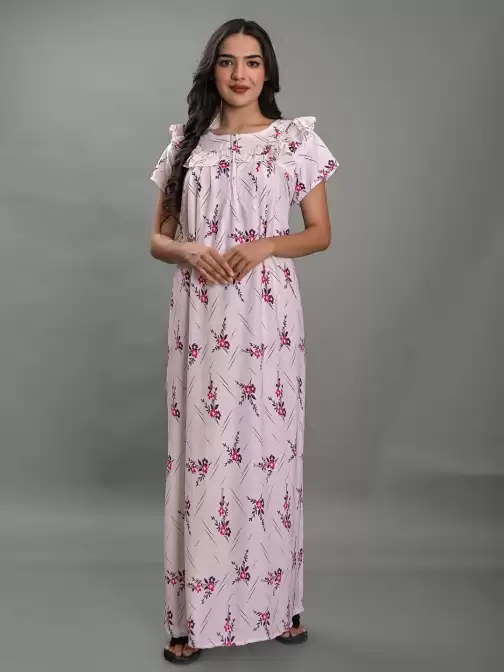 Floral Printed Maxi Nightdress - image 5