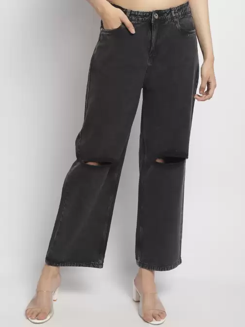 Women Slash Knee Jeans - image 5