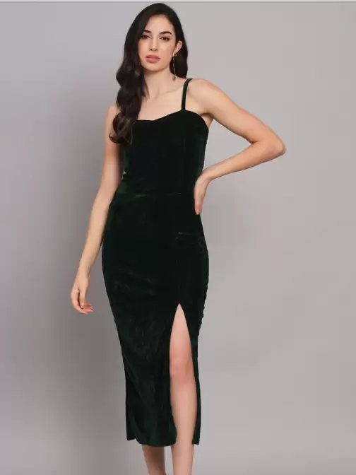 Velvet Sheath Midi Dress - image 5