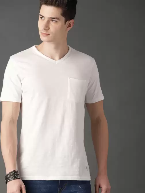 Slub Effect Raw Edge Pure Cotton T-shirt - image 5