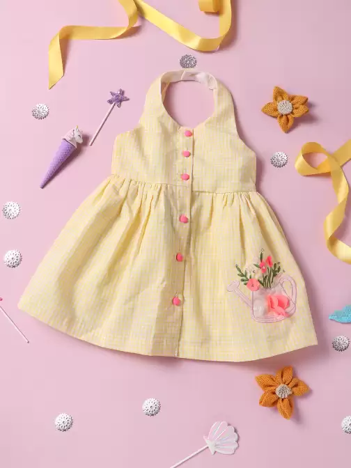 Girls Checked Fit and Flare Dress - image 5