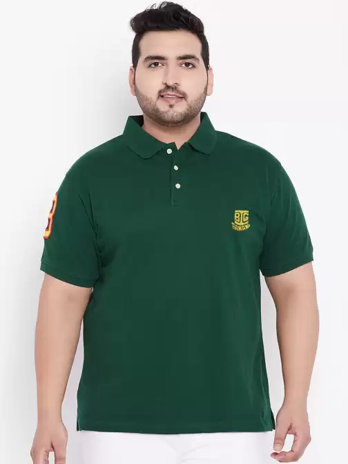 Plus Size Solid Polo Collar Pure Cotton T-shirt - image 5