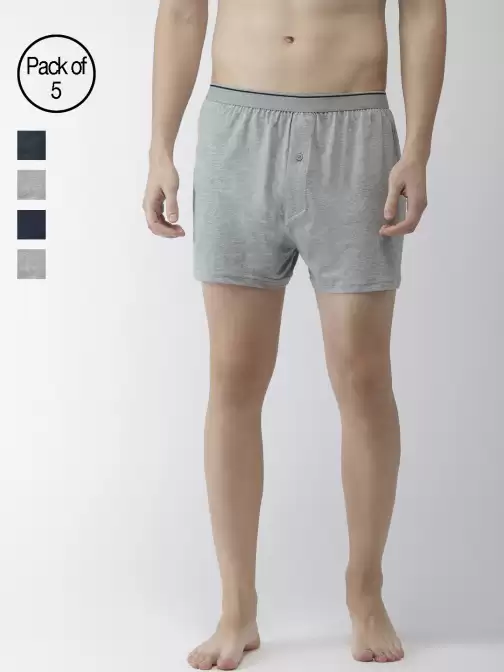 Men Pack of 5 Solid Boxers - image 5