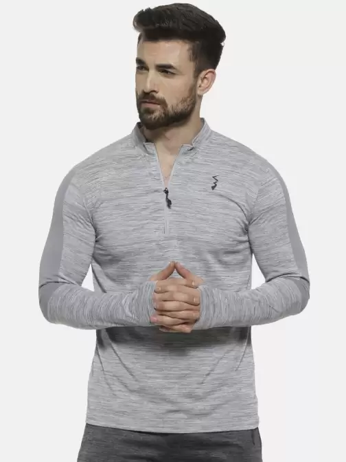 Solid Mandarin Collar T-shirt - image 5
