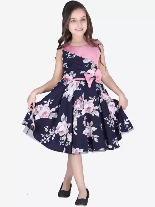 Girls Printed A-Line Dress - image 5