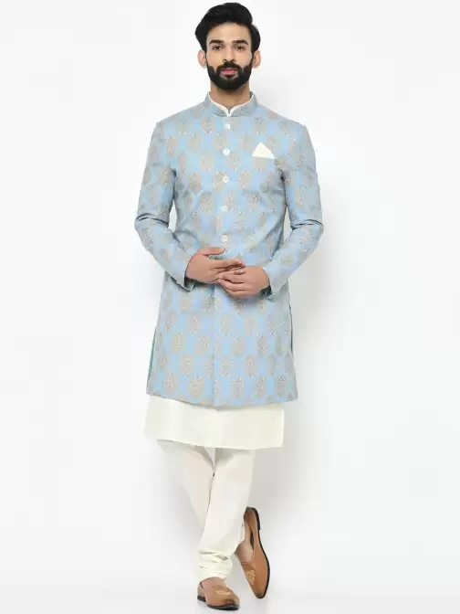 Men Printed Sherwani Set - image 5