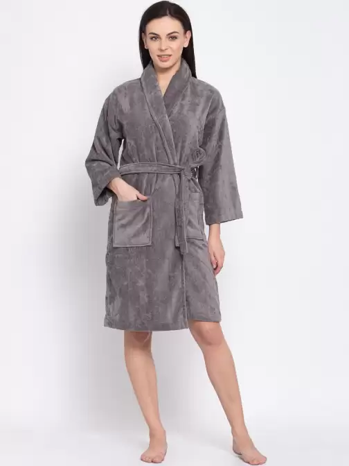Women Solid Bathrobe - image 5