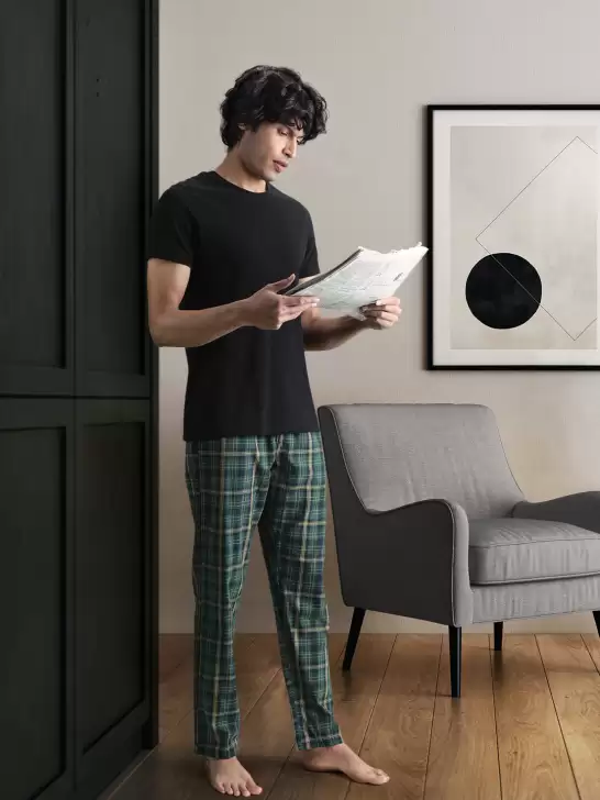Men Checked Lounge Pants - image 6