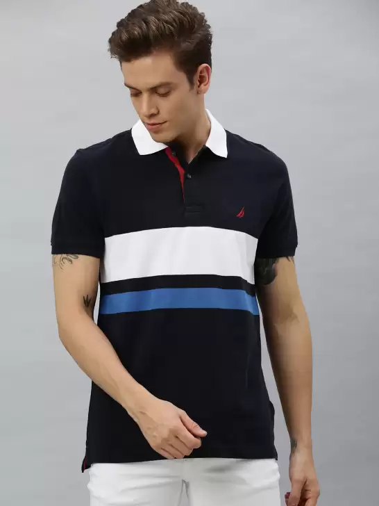 Men Colourblocked Polo T-shirt - image 6