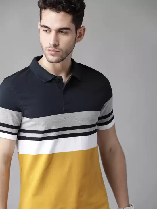 Striped Polo Collar T-shirt - image 6