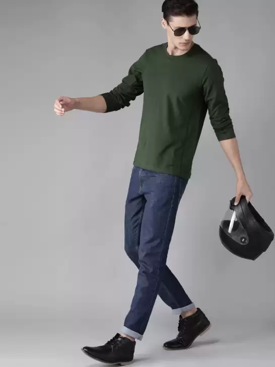 Solid Round Neck Pure Cotton T-shirt - image 6