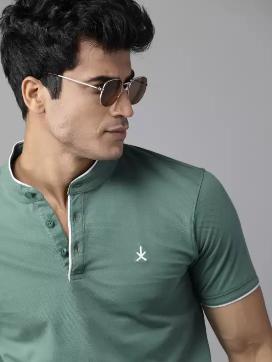 Pure Cotton Solid T-shirt - image 6