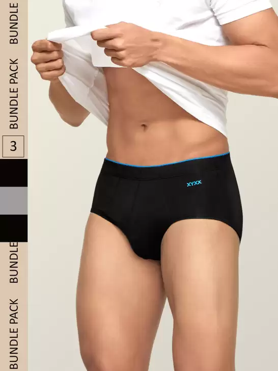 Men Pack Of 3 Solid IntelliSoft Antimicrobial Basic Briefs - image 6