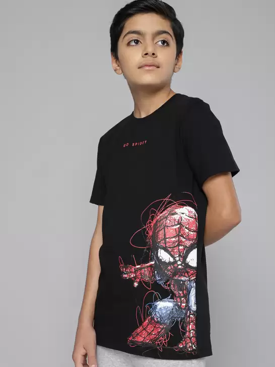 Boys Spiderman Cotton Pure Cotton T-shirt - image 6