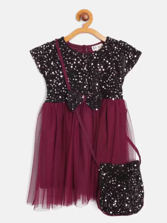 Girls Sequinned Dress & Bag - image 6