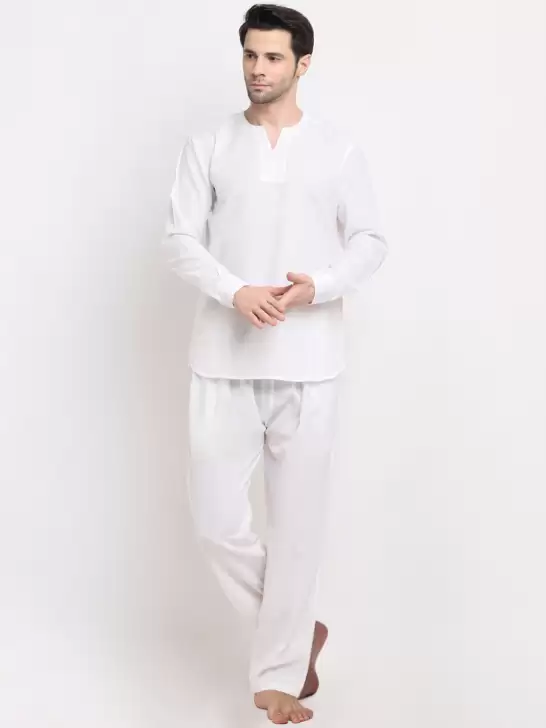 Men Solid Night Suit - image 6