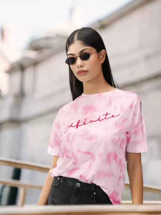 Women Tie and Dye Boxy Pure Cotton T-shirt - image 6