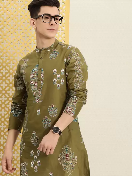 Men Printed Rozana Kurta - image 6