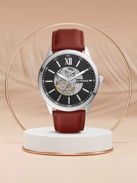 Men Leather Straps Automatic Motion Watch - image 6