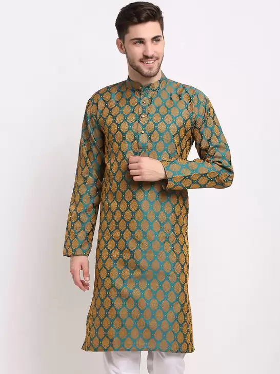 Men Woven Design Kurtas - image 6