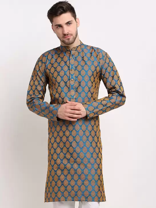 Men Woven Design Kurtas - image 6