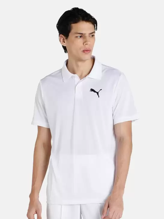Men White Polo Collar T-shirt - image 6