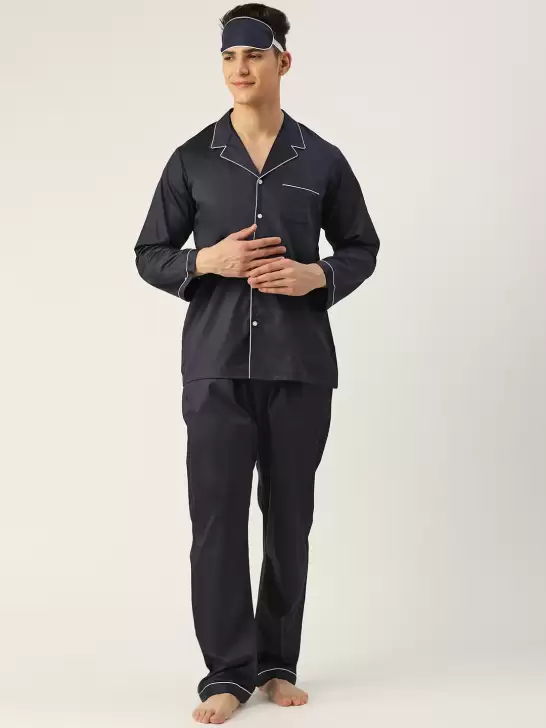Men Pyjama Set & Sleeping Mask - image 6