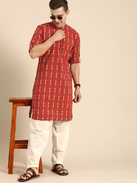 Men Printed Kurta with Salwar - image 6