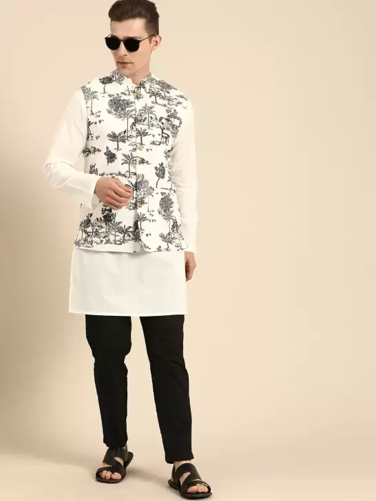 Men Printed Kurta with Trousers - image 6