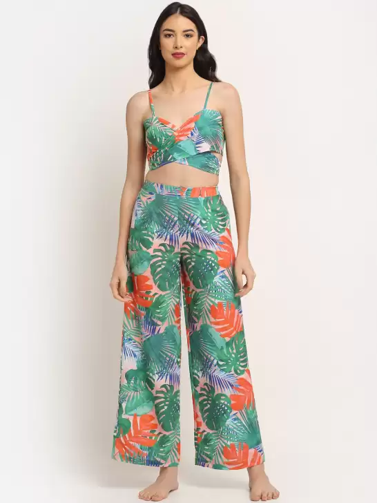 Women Green Printed Beach Wear - image 6
