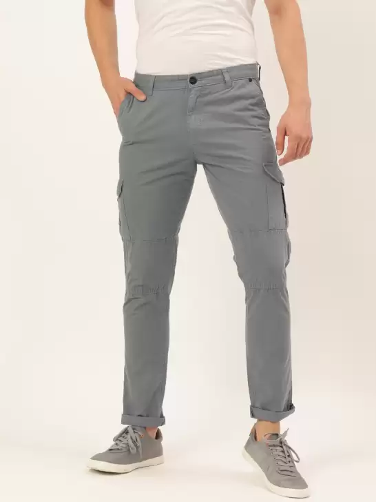 Men Solid Cargos Trousers - image 6