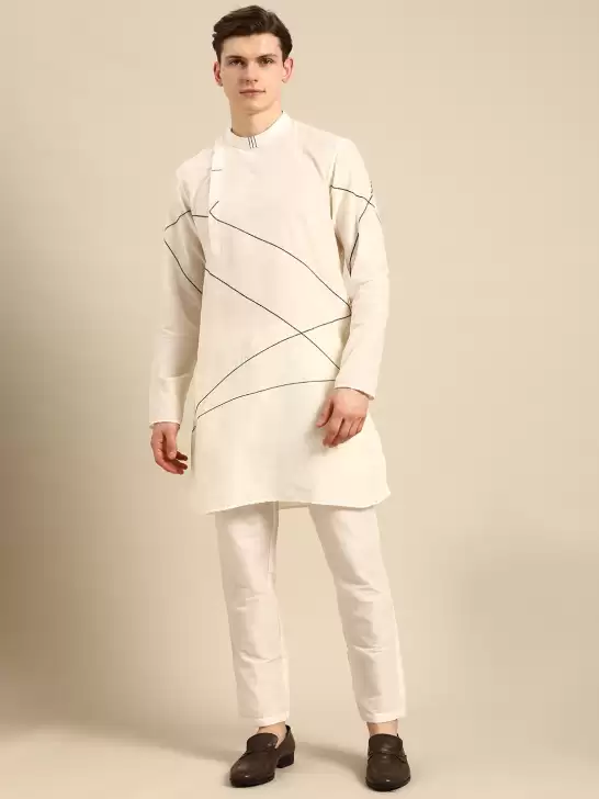 Men Embroidered Kurta with Trousers - image 6