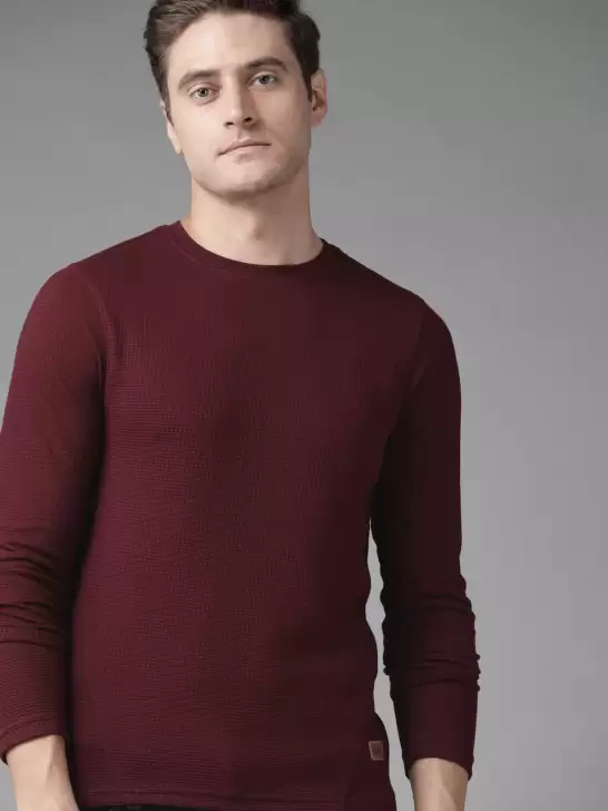 Men Solid Waffle T-shirt - image 6
