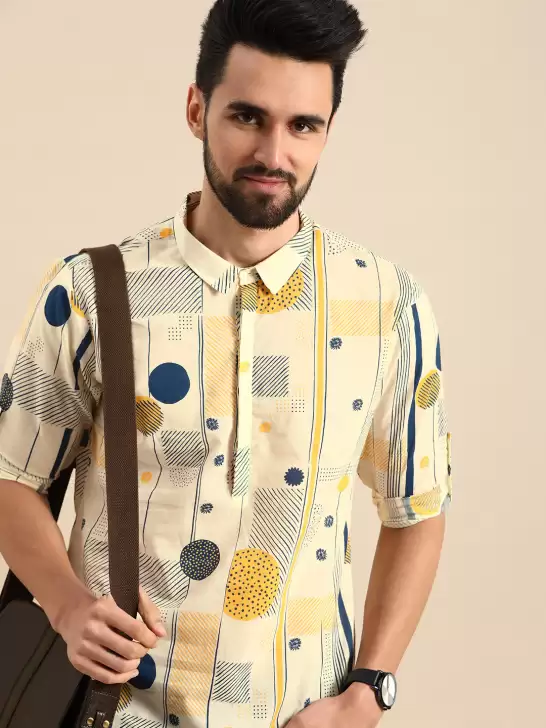 Men Geometric Printed Kurta - image 6