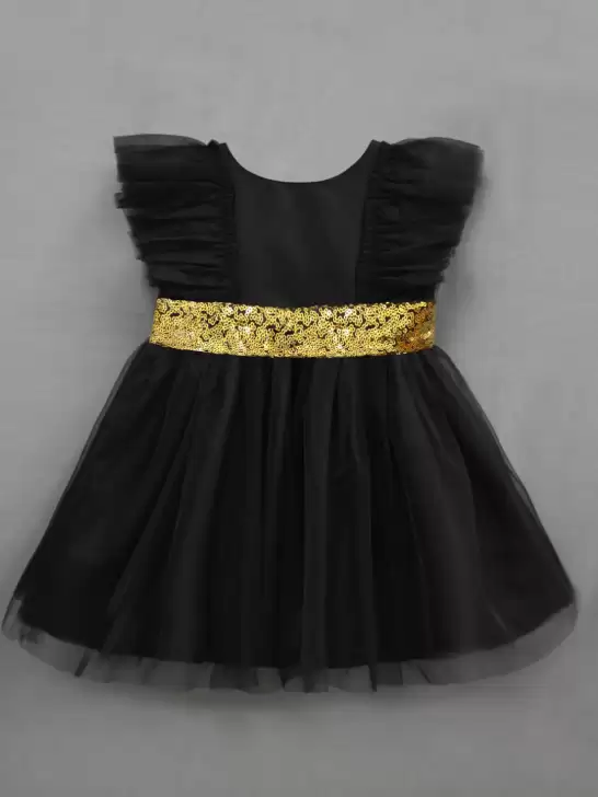 Girls Black Net Dress - image 6
