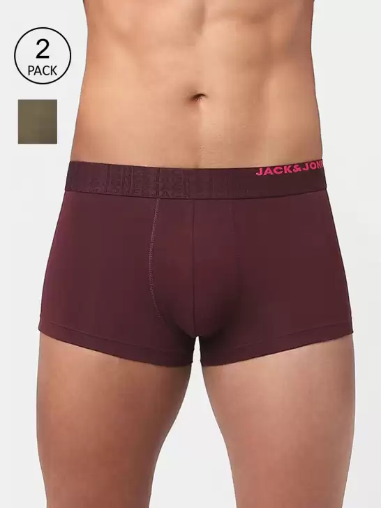 Men Pack Of 2 Solid Cotton Trunks - image 6