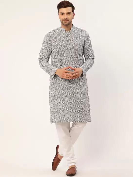 Men Embroidered Kurta with Churidar - image 6