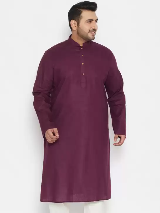 Men Plus Size Solid Kurta - image 6