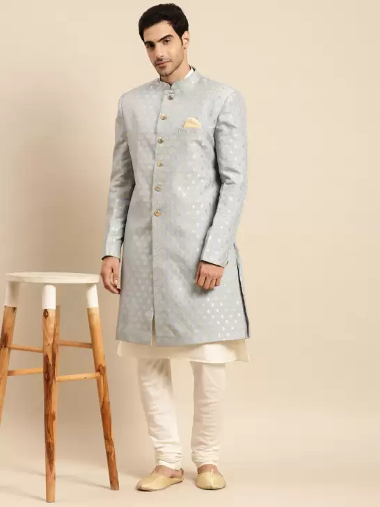 Men Printed Sherwani Set - image 6